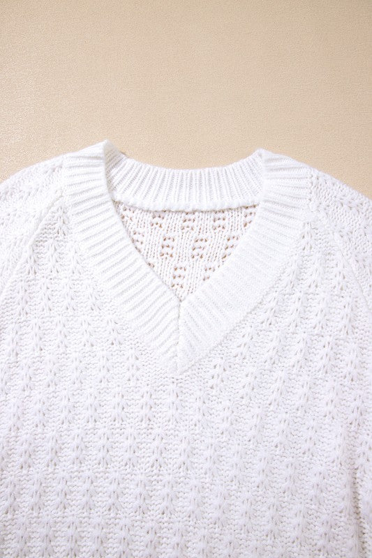 Textured Knit Ribbed Edge V-Neck Sweater Shop Style & More | Fresh Looks, Everyday Deals & Free Shipping