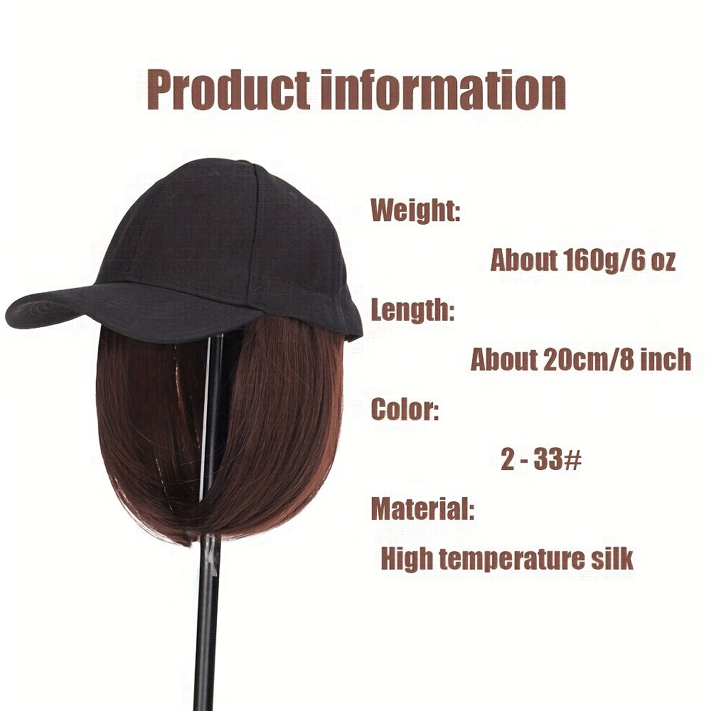 Women'S Hat Wigs, Baseball Cap Wigs, Short Bob Hairstyles, Synthetic Caps with -Resistant NovaCart
