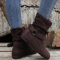 1.18inch Inner Height Increase Women's Short Boots with Flat Sole, Buckle Closure, Comfortable, Warm, and Lightweight, Women Shoes NovaCart