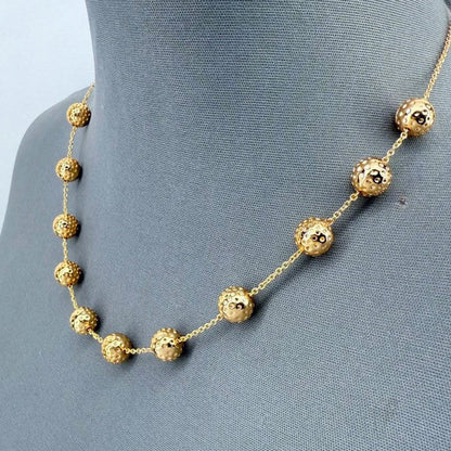Gold Finish Dainty Chain Shamballa Balls Necklace Shop Style & More | Fresh Looks, Everyday Deals & Free Shipping