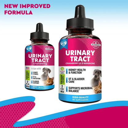 Premium Cranberry Urinary Support Drops for Cats and Dogs - Natural Bladder Health Supplement