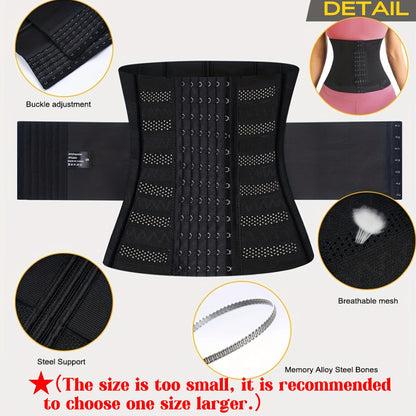 1pc Breathable Polyester Waist Cincher for Women - Medium Control Posture Improvement Shapewear with Adjustable Closure, Knit Fabric Weave, Hand Washable - 1pc NovaCart