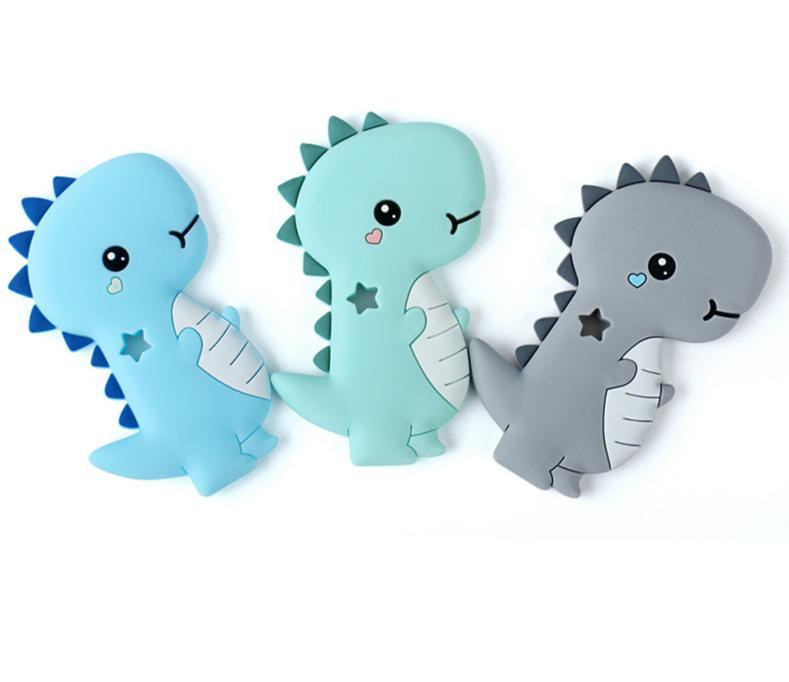 Dinosaur Baby Teether  Animal Silicone Beads Chew Charms Food Grade Silicone Teether Bead Toy Gift For Baby and Kids Stevvex