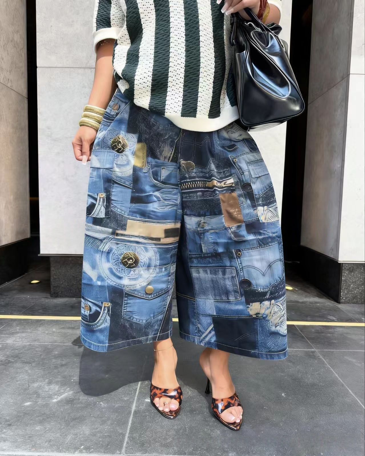 Women's Wide-Leg Cargo-Style Pants with Zipper & Button Detail FitiqueFit