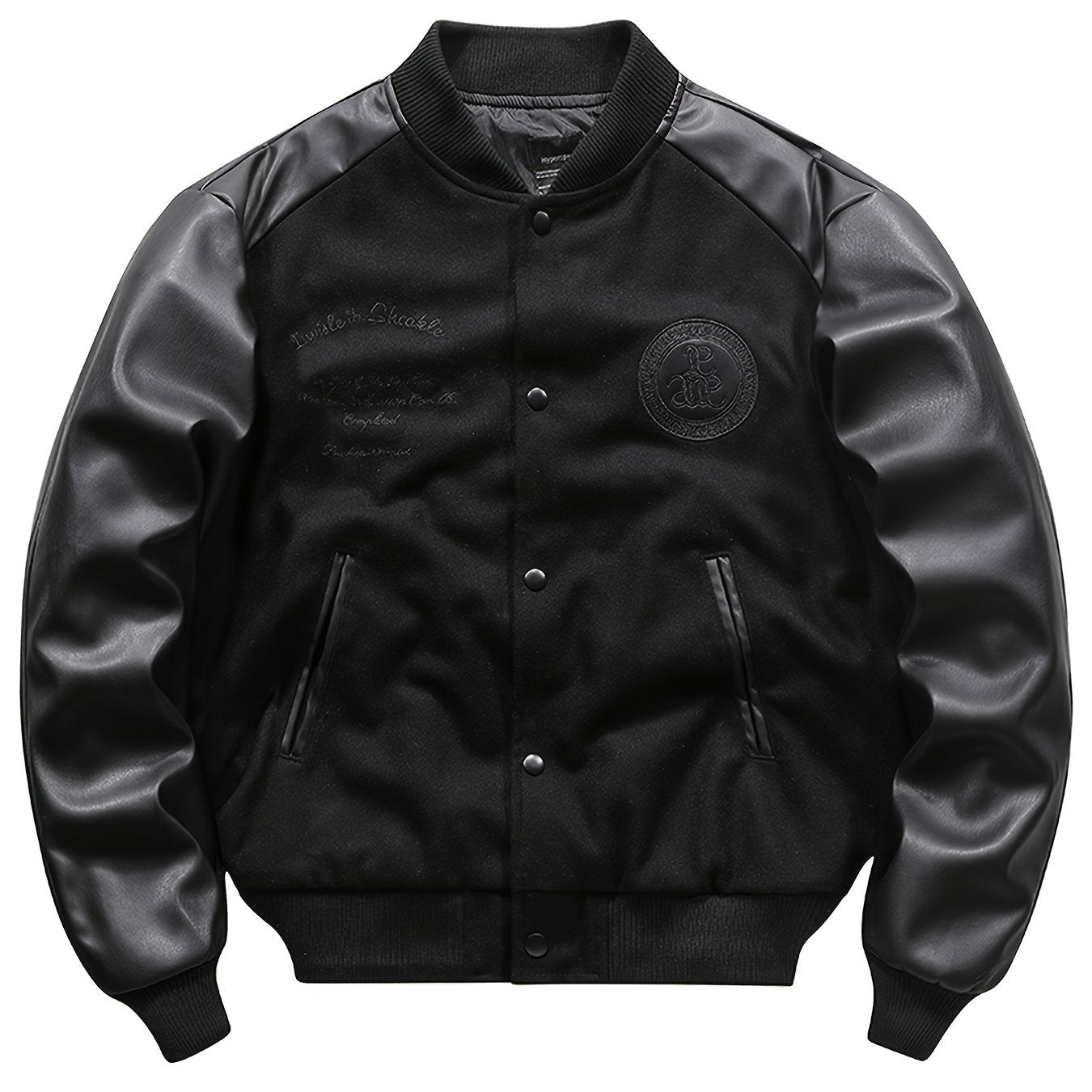Men's Retro Embroidered Print Thick Baseball Jacket NovaCart
