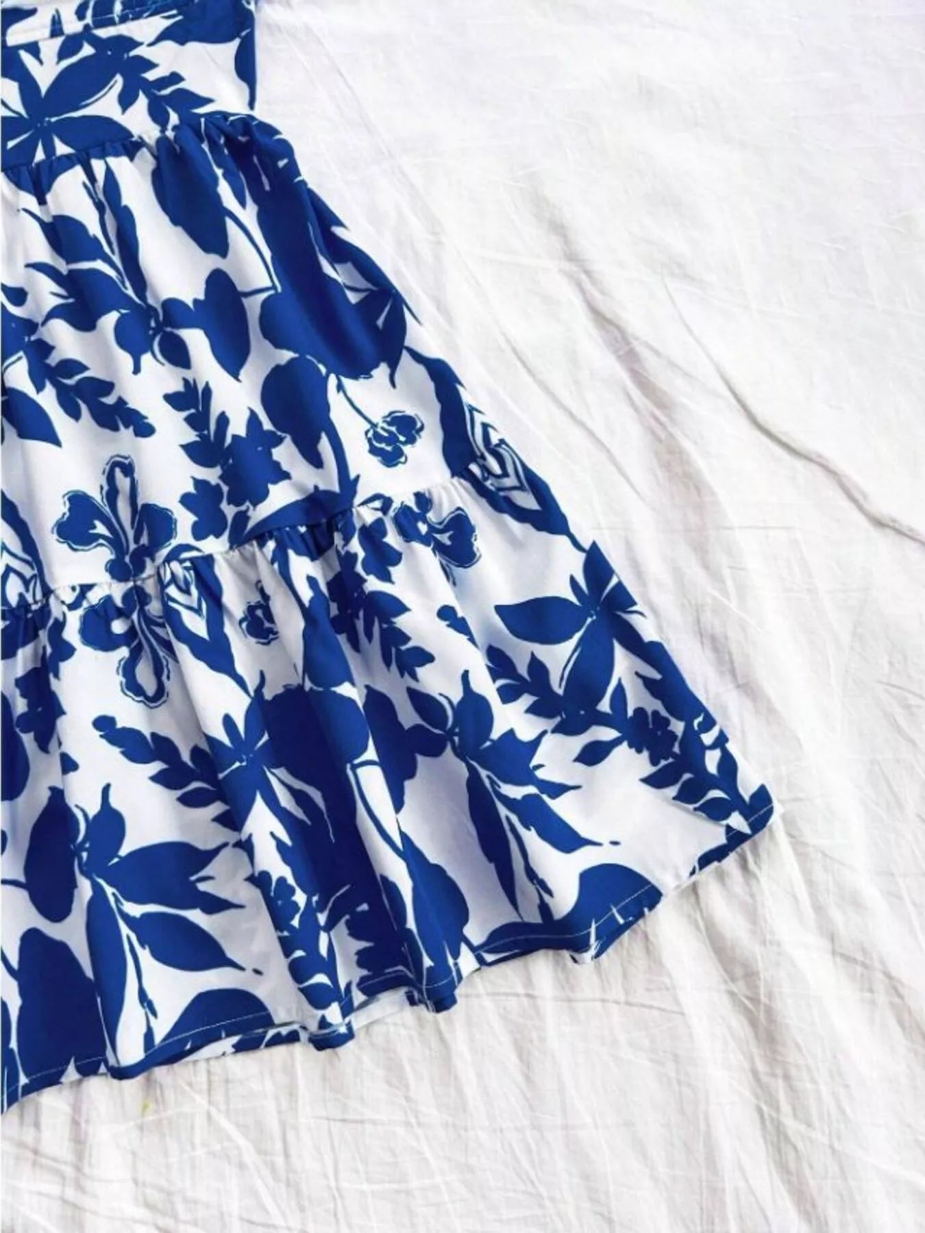 Floral Print V-Neck Tiered Mini Dress New Era Fashion LLc