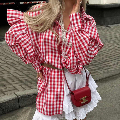 Personality New Cotton Plaid Women's Shirt See size chart under “more details” The Fashion Celestial