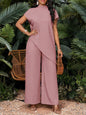 Asymmetrical Sleeveless Top & Pants Set – Women’s Two-Piece FitiqueFit
