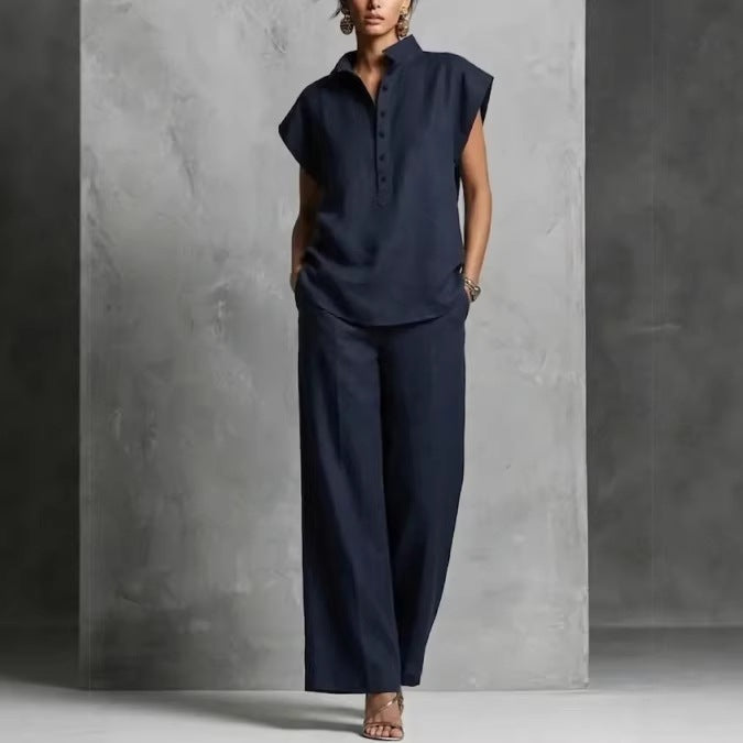Women's Casual Sleeveless Top & Full-Length Pants Two-Piece Set FitiqueFit