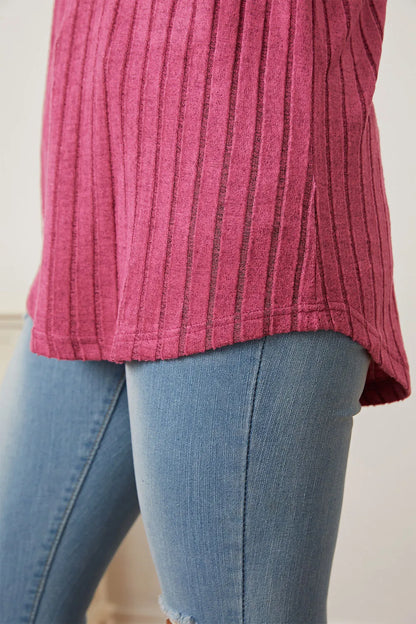 Basic Bae Full Size Ribbed Thumbhole Sleeve T-Shirt New Era Fashion LLc