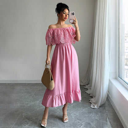 Elegant Style Off-shoulder A- Line Dress Grayceful LLC