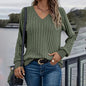 Women's Long Sleeve Blouses Shirts With Ribbed Knit Basic Tops FitiqueFit