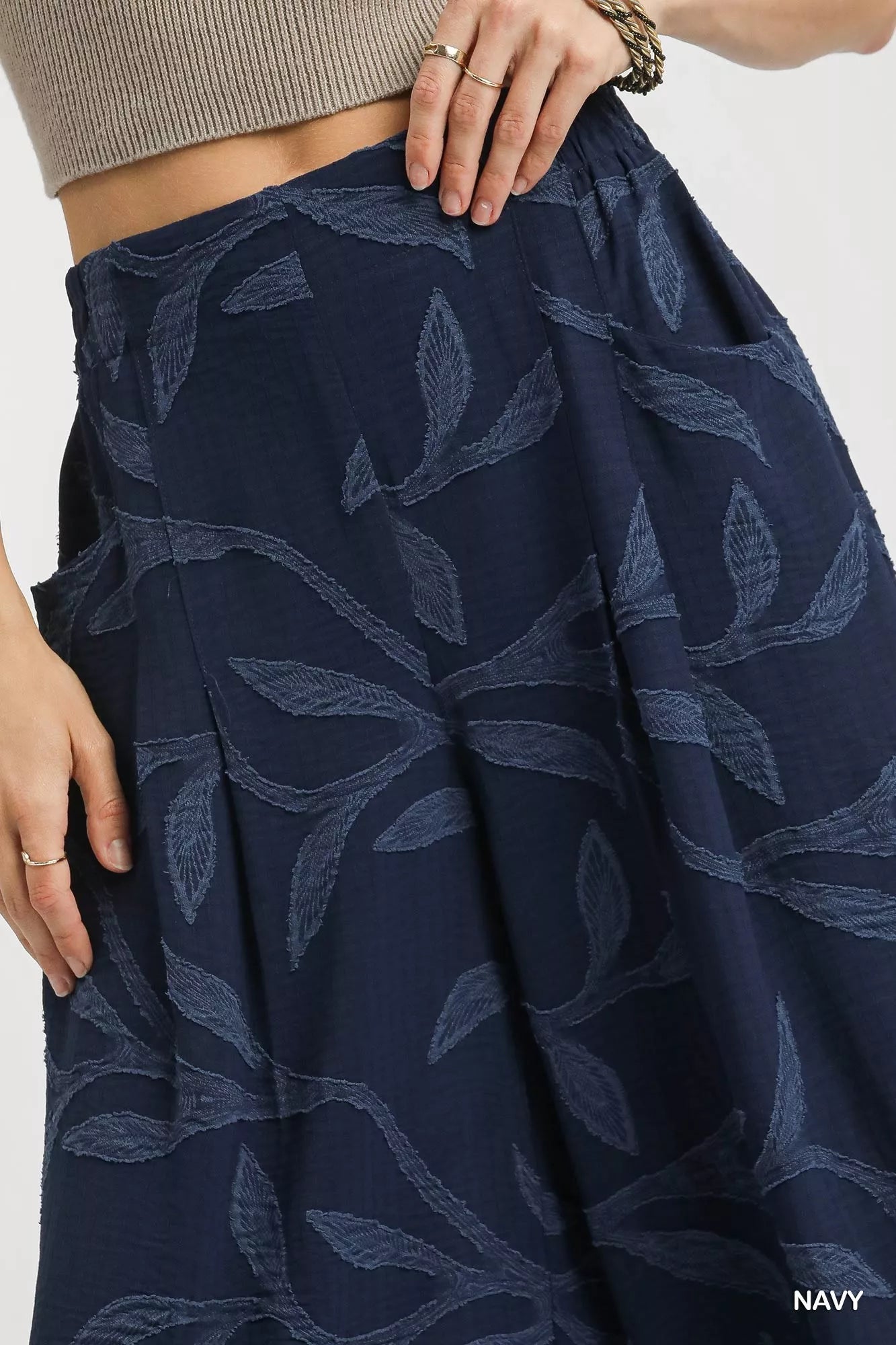 Umgee Jacquard Wide-Leg Pants West2East Surf