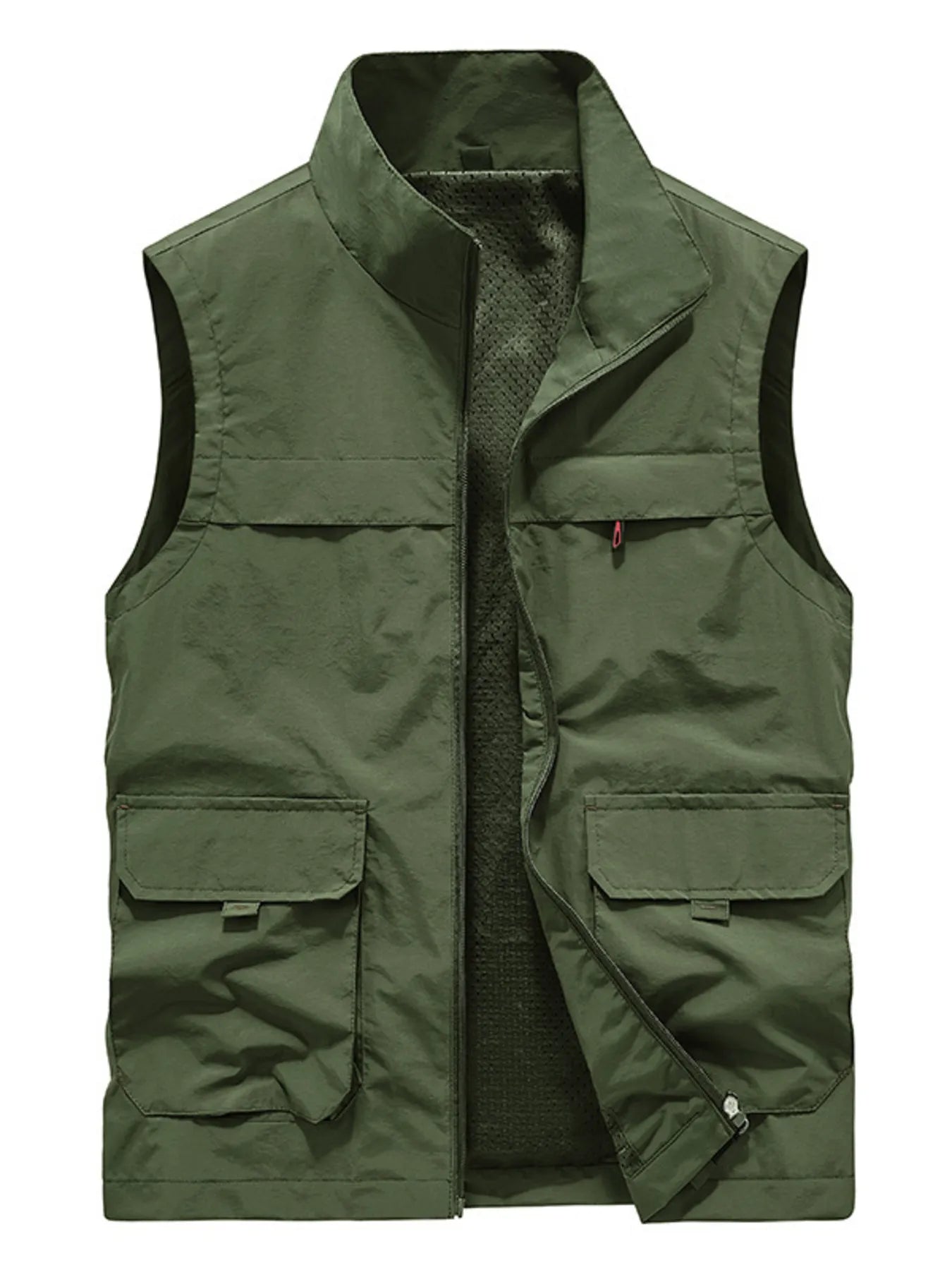 Men's Plus Size Multi-Pocket Zip Up Vest New Era Fashion LLc