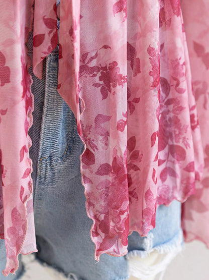 Plus Size Floral Print Chiffon Blouse New Era Fashion LLc