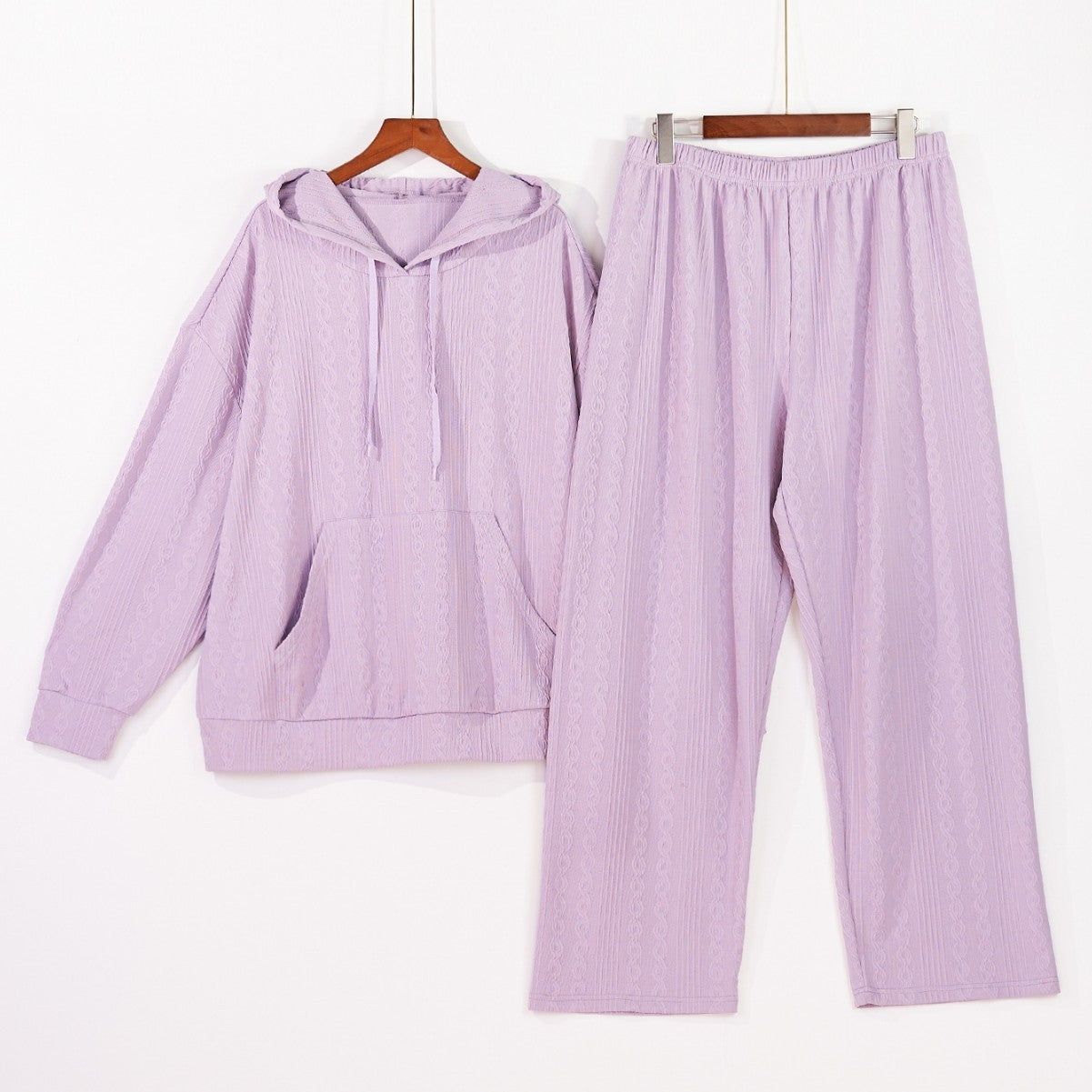 Plus Size Women's Pajamas Imitation Cotton Hooded Sweater Set Grayceful LLC