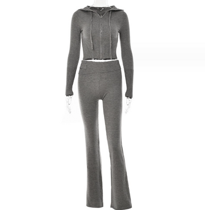 Long Sleeve Sweater And High Waist Long Pants Set FitiqueFit