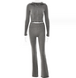 Long Sleeve Sweater And High Waist Long Pants Set FitiqueFit