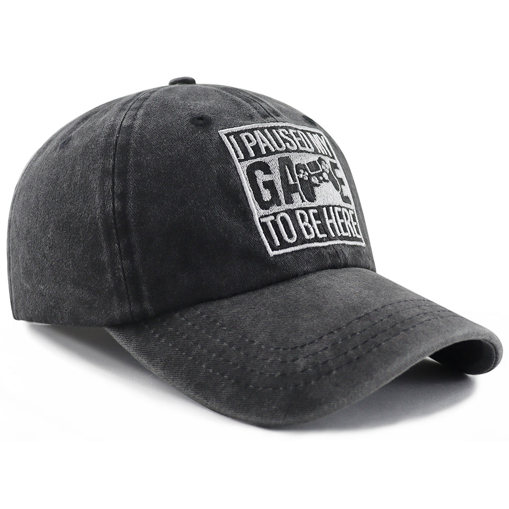 I Paused My Game to Be Here Adjustable Baseball Cap FitiqueFit