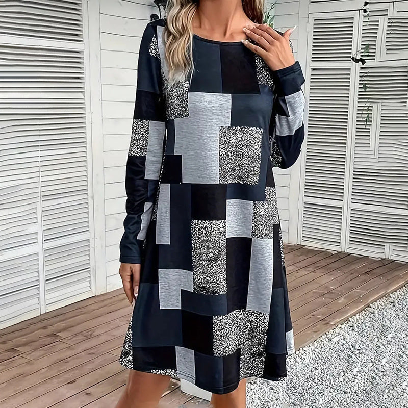 Women's Round Neck Long Sleeve Dress FitiqueFit