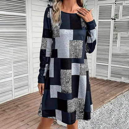 Women's Round Neck Long Sleeve Dress FitiqueFit