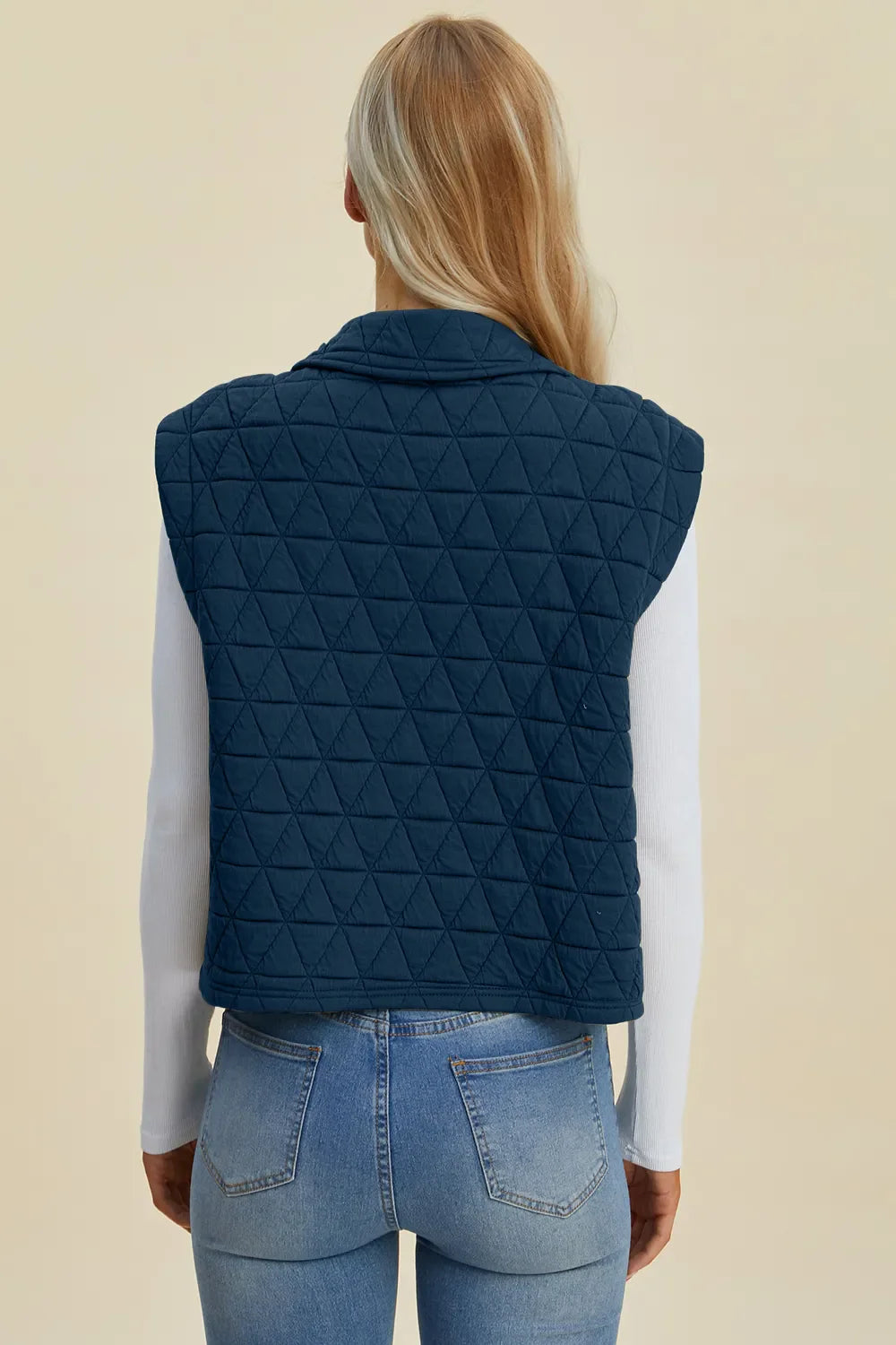Double Take Full Size Pocketed Texture Snap Down Vest Coat New Era Fashion LLc