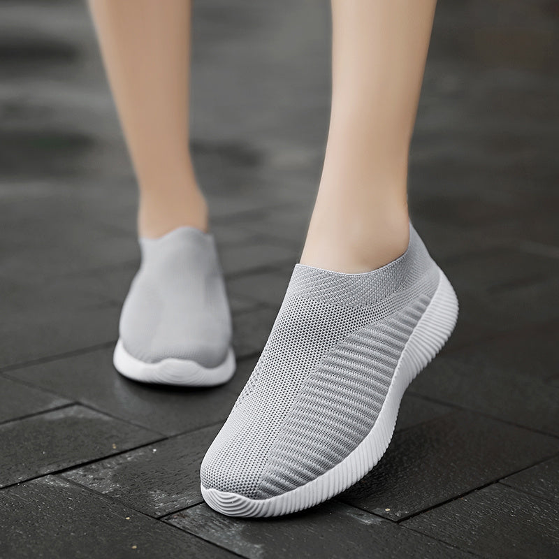 Women'S Lightweight Slip-On Sneakers, Solid Color Fabric Upper, Round Toe, MD Sole, Low Top, All-Season Casual Shoes for Running, Fitness, Dance, Walking, Travel NovaCart