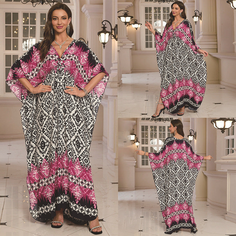 Fashion Personalized Cotton Printed Beach Dress Women Grayceful LLC