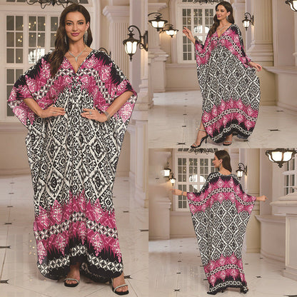 Fashion Personalized Cotton Printed Beach Dress Women Grayceful LLC