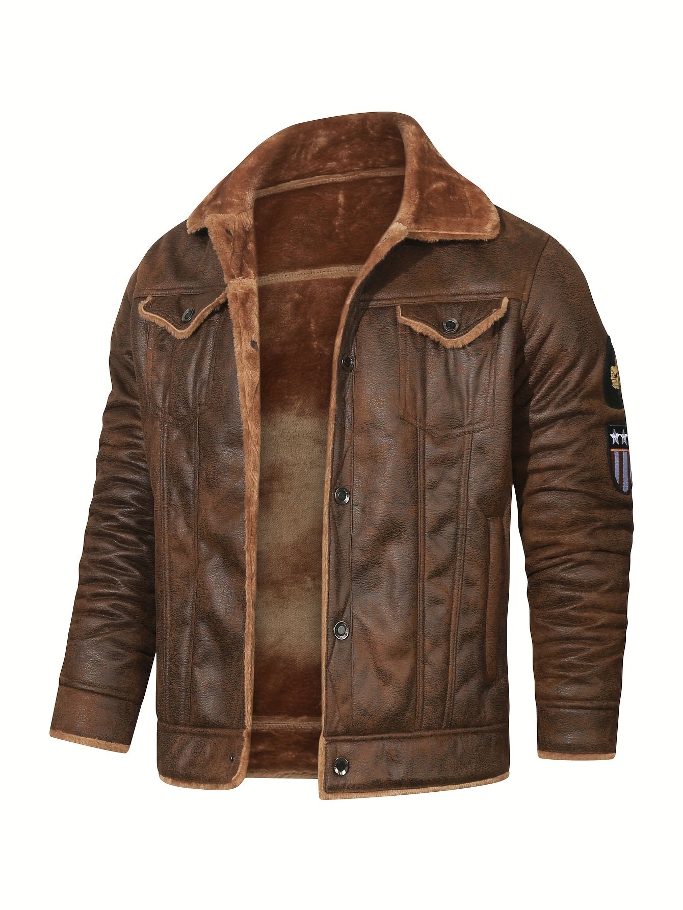 H01 Faux Fur Coat Composite Plush Thickened Warm Men's Jacket NovaCart