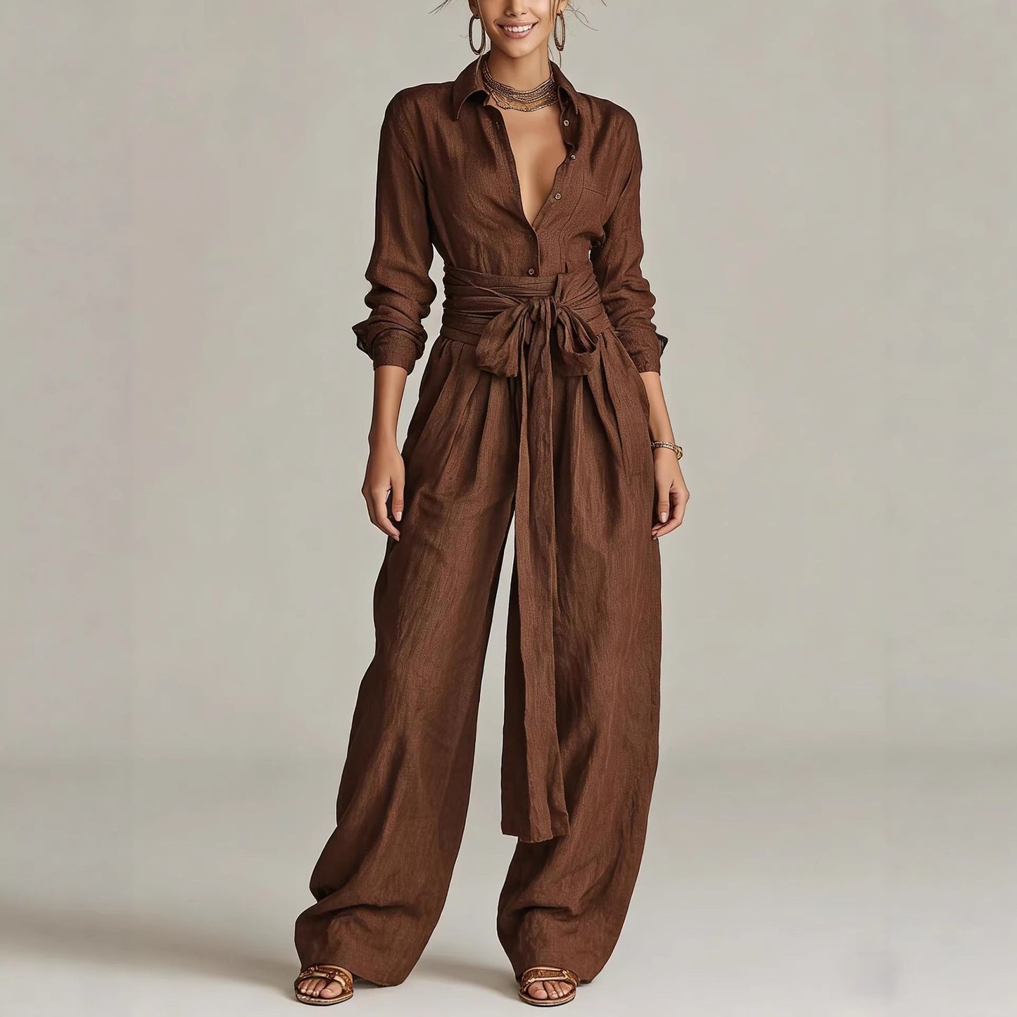 Solid Color Fashion Casual Pants Set for Women FitiqueFit