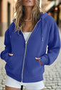 Women’s Zip Up Crop Sweatshirt – Fleece Lined Casual Hoodie FitiqueFit