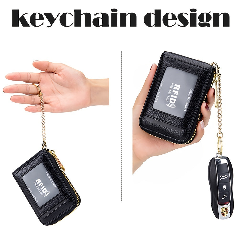 [RFID Credit Card Holder] Casual RFID Credit Card Holder, Multi-compartment Wallet - Simple Zip Around Card Case NovaCart