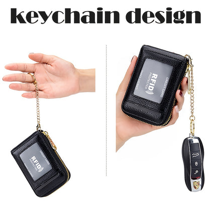 [RFID Credit Card Holder] Casual RFID Credit Card Holder, Multi-compartment Wallet - Simple Zip Around Card Case NovaCart