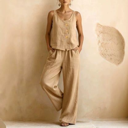 Women's Sleeveless Tank Top & Pants Two-Piece Set FitiqueFit