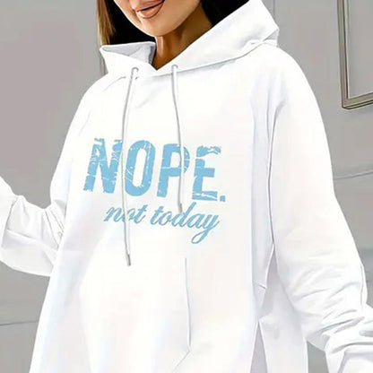 Casual 2-Piece Set Solid Color Leggings & Letter Print Hooded Sweatshirt FitiqueFit