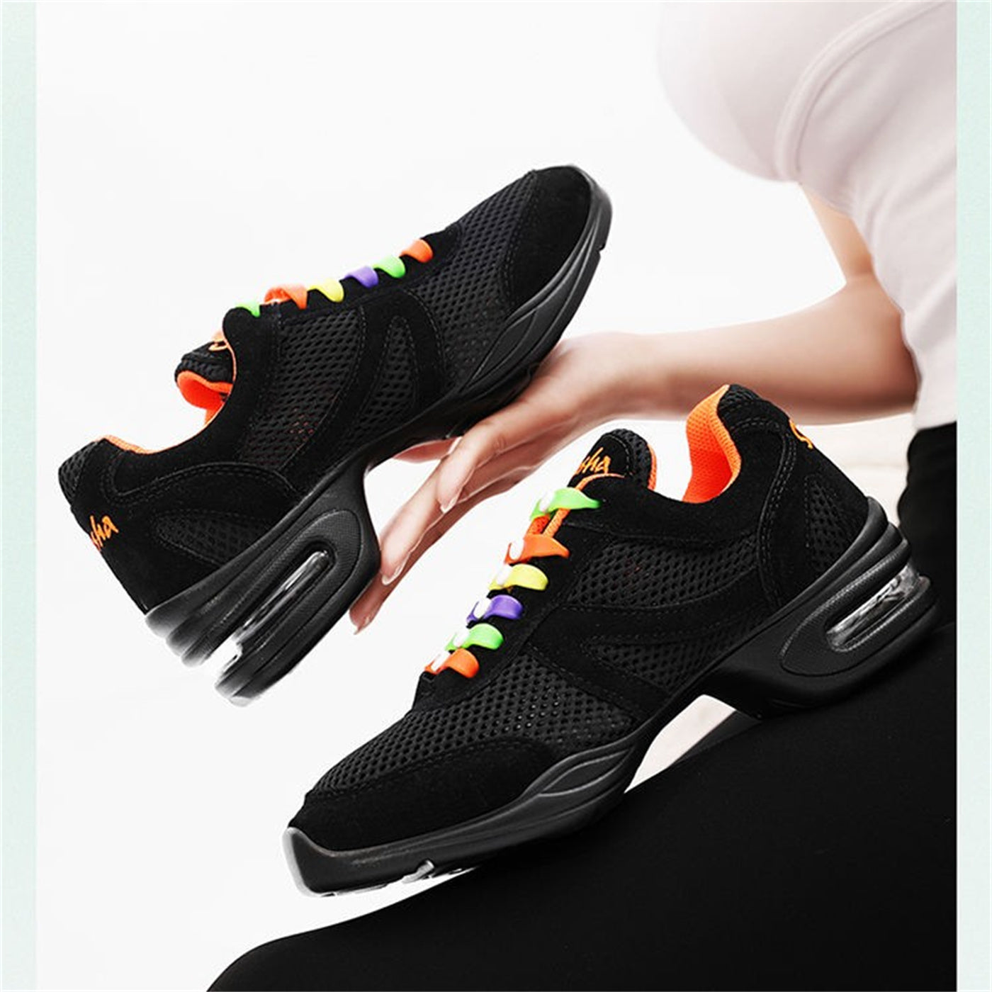 Women’s Air Cushion Mesh Modern Dance Shoes — Slip-On Style FitiqueFit