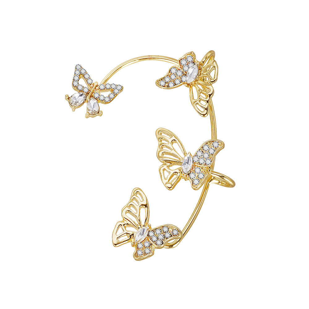 Elegant Butterfly Ear Clips | No-Piercing, All-Season, Plated K, Glass Mosaic, By Yugeweer NovaCart
