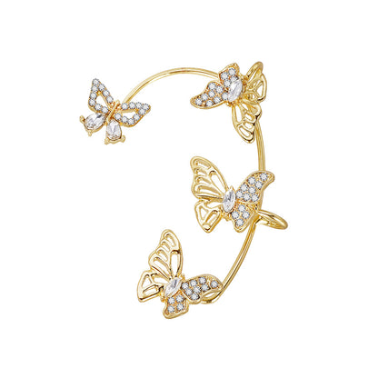 Elegant Butterfly Ear Clips | No-Piercing, All-Season, Plated K, Glass Mosaic, By Yugeweer NovaCart