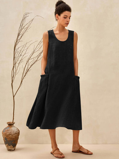 100% Linen Swing Beach Tank Dress GIANA LINTICO