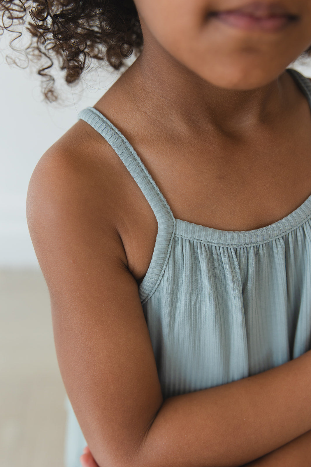 Sage (ribbed) - Tank Short Set Blush Lotus