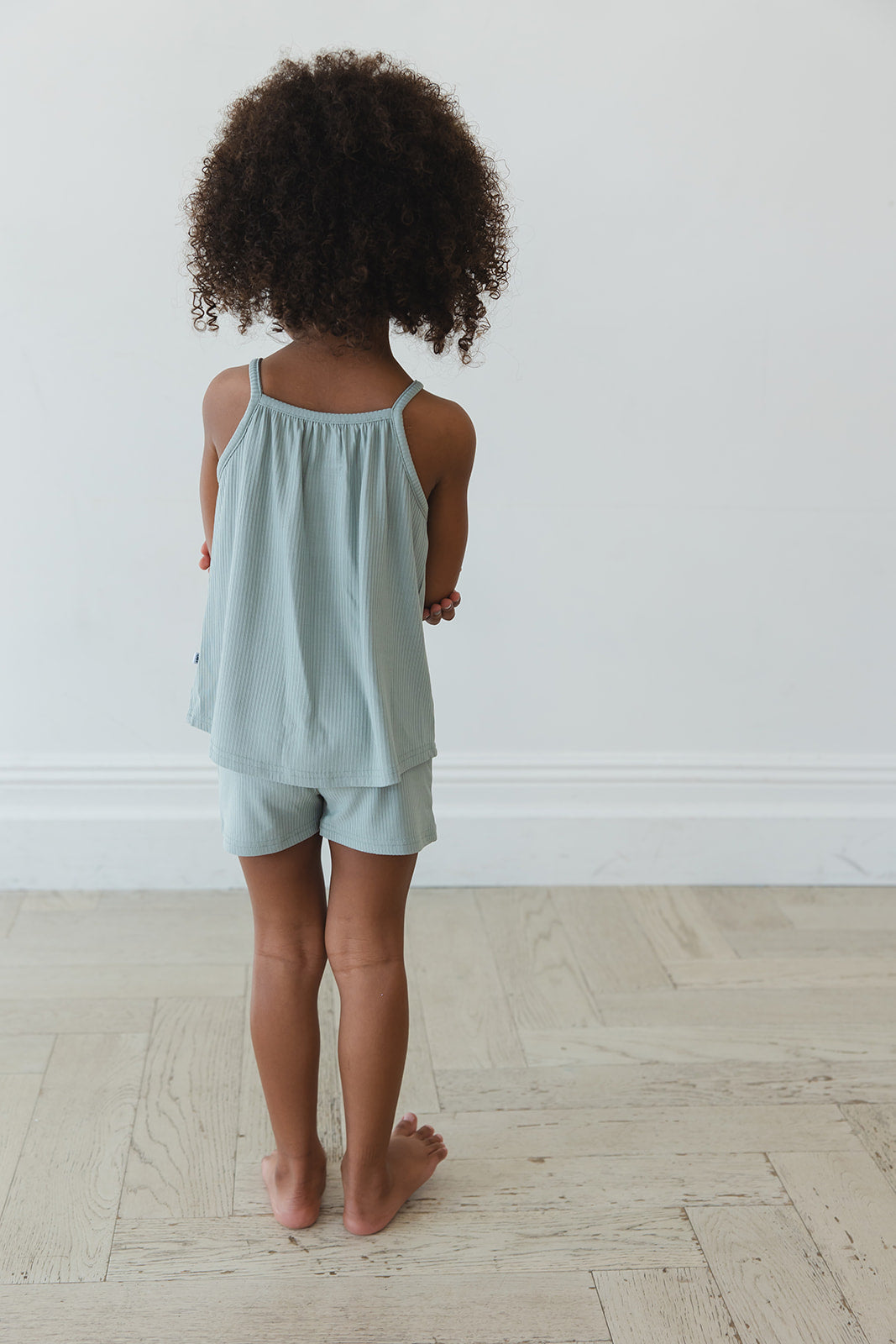 Sage (ribbed) - Tank Short Set Blush Lotus