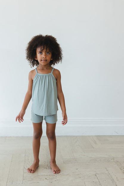 Sage (ribbed) - Tank Short Set Blush Lotus
