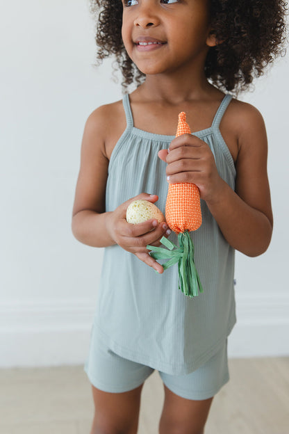 Sage (ribbed) - Tank Short Set Blush Lotus