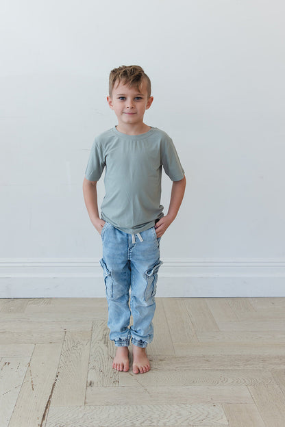 Sage (ribbed) - Everyday Tee Blush Lotus