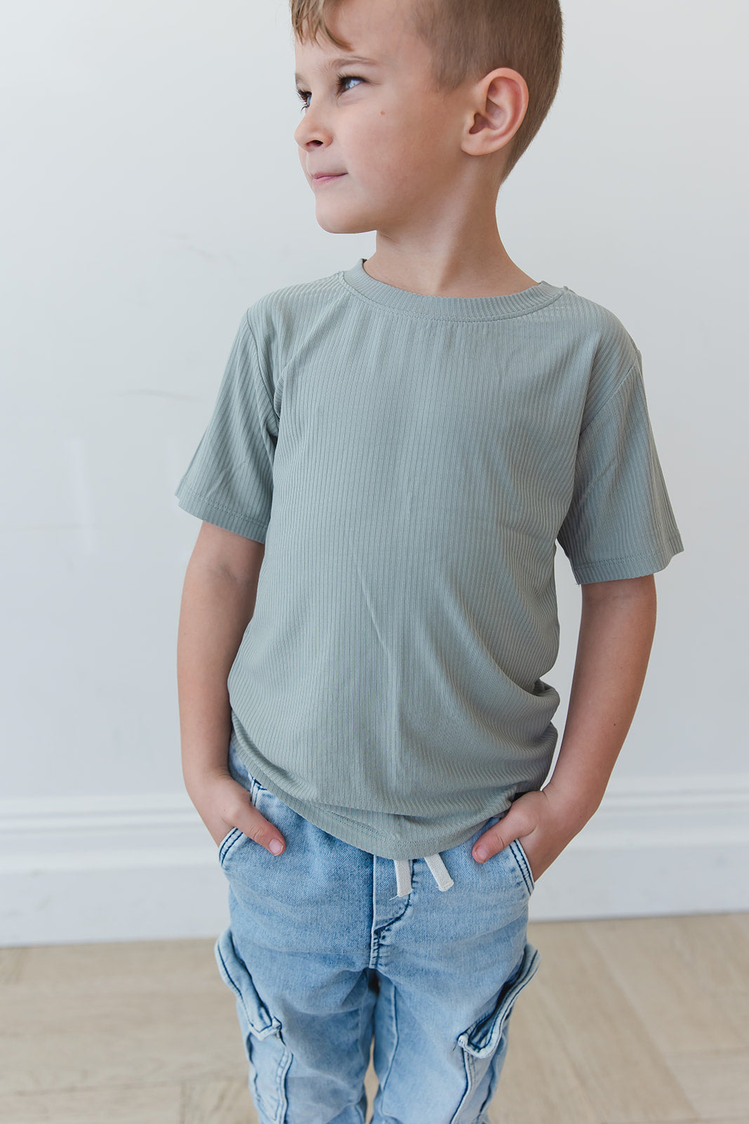 Sage (ribbed) - Everyday Tee Blush Lotus