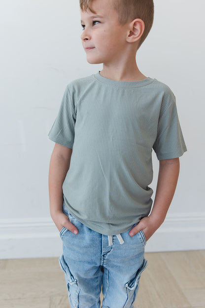 Sage (ribbed) - Everyday Tee Blush Lotus