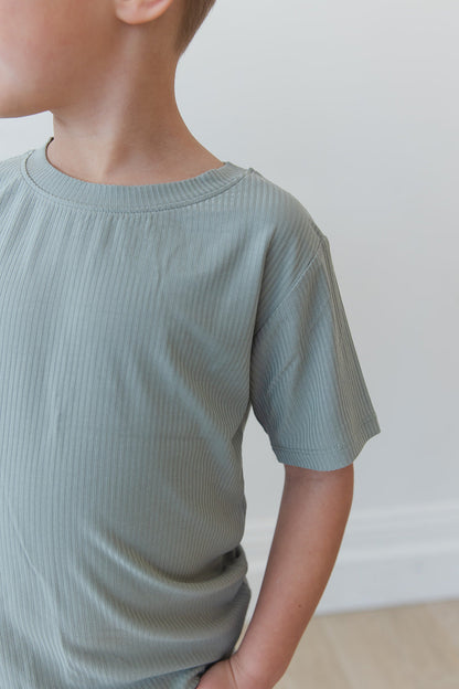 Sage (ribbed) - Everyday Tee Blush Lotus