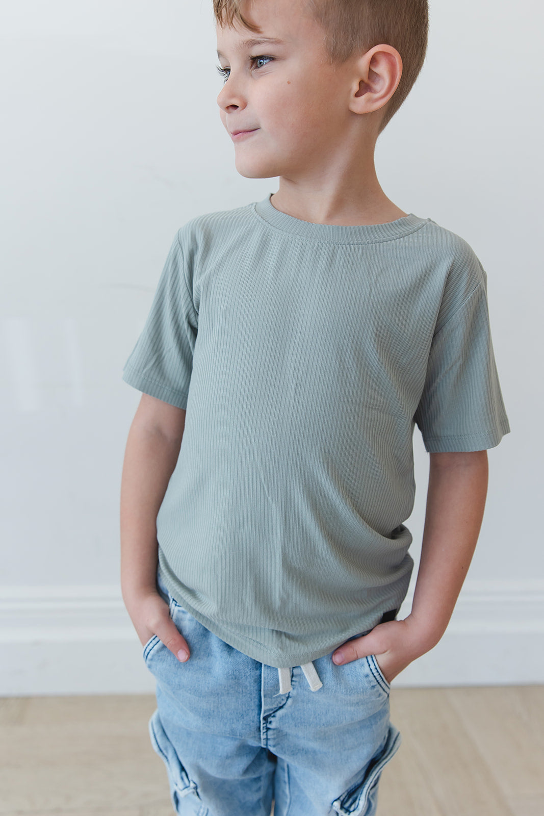 Sage (ribbed) - Everyday Tee Blush Lotus