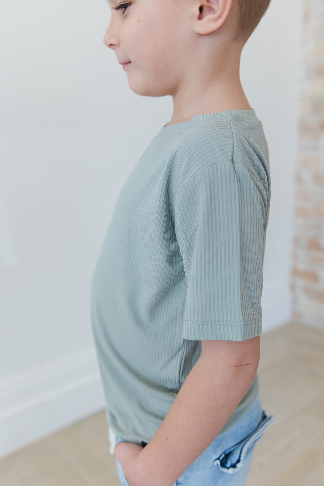Sage (ribbed) - Everyday Tee Blush Lotus